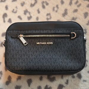 Michael Kors Black and Gold Logo Crossbody